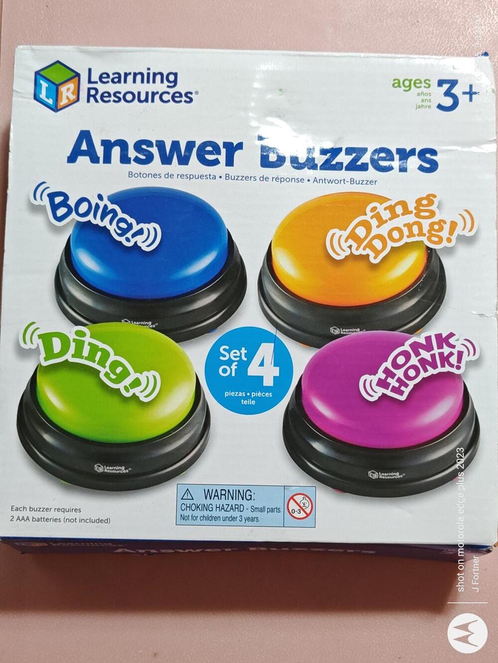 Recordable Answer Buzzers Learning Resources, Talking Button Set of 4